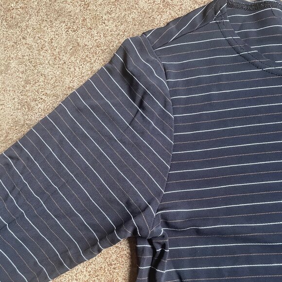 GAP 3/4 Sleeve Black Striped Shirt - Picture 3 of 7